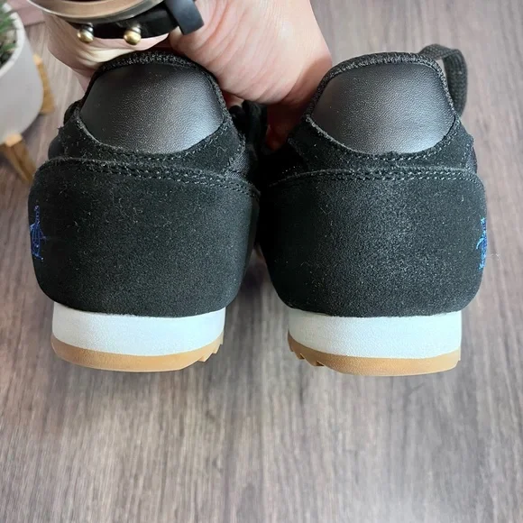 *Penguin | Black Suede  Canvas Multi Color Striped Sneakers Size 10 - Picture 6 of 16